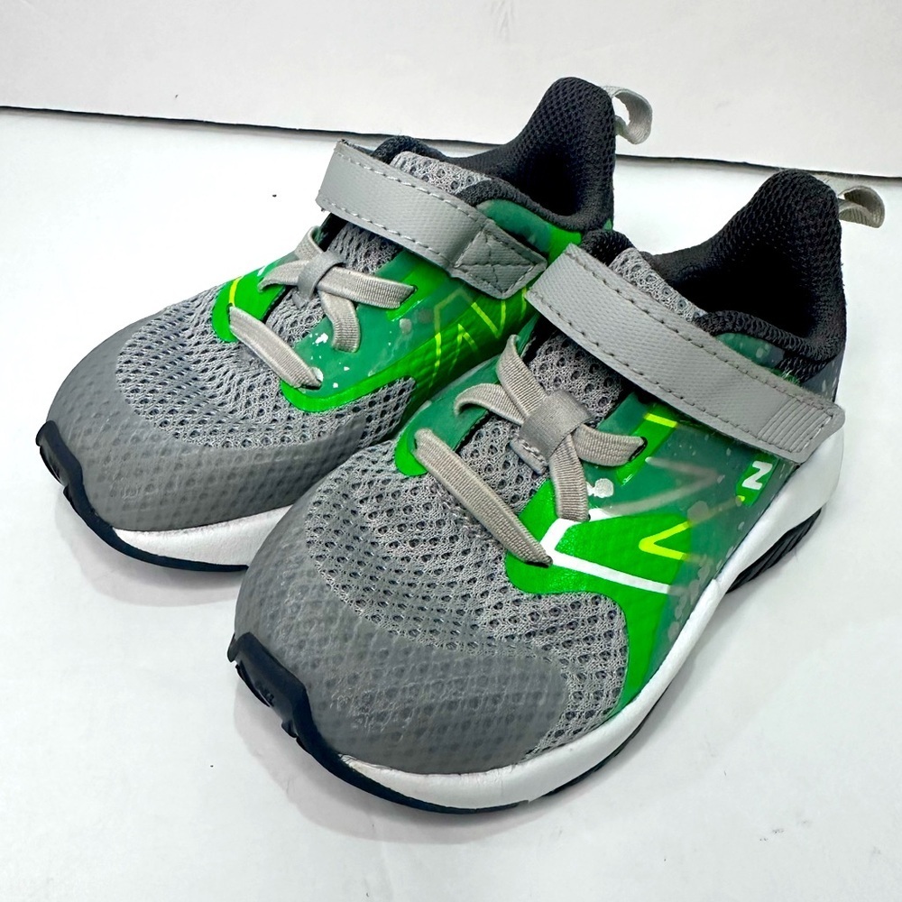 Kids Gray and Green Sneakers